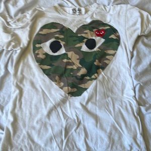 White camp and red heart